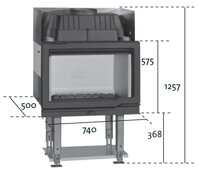 Jotul I 570 - rozměry