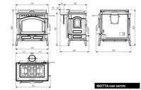 Isotta s varnou deskou - rozměry