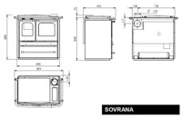 Sovrana EVO pravý vývod - rozměry