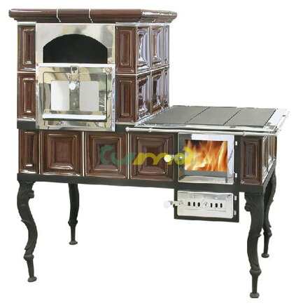 Kuchyňský sporák Velký / 6 kW / - hnědý / ABX / CZ