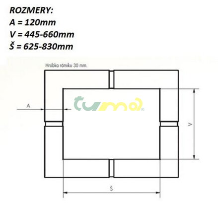 Rozměry rámečku DARCO