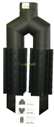 Teplovzdušný žebrovaný výměník - průměr 180 mm / Darco PL / Dopojení žebrovaného teplovzdušného výměníku