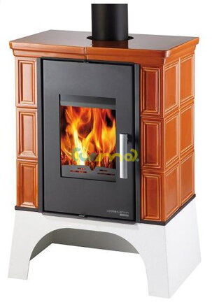 Teplovodní krbová kamna Eboli AL 2 hnědá s přívodem externího vzduchu 12,2 kW / Haas + Sohn CZ / 