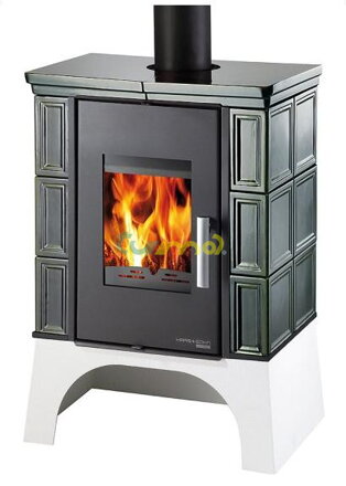 Teplovodní krbová kamna Eboli AL 2 hnědá s přívodem externího vzduchu 12,2 kW / Haas + Sohn CZ / 