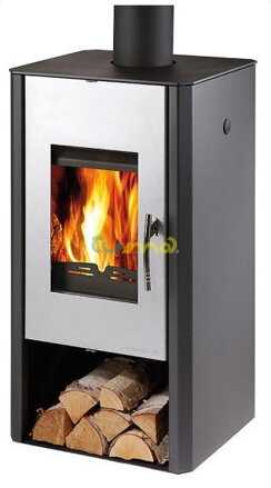Teplovodní krbová kamna Mantova AL 2 béžová s přívodem externího vzduchu / 7,6 kW / / Haas + Sohn CZ