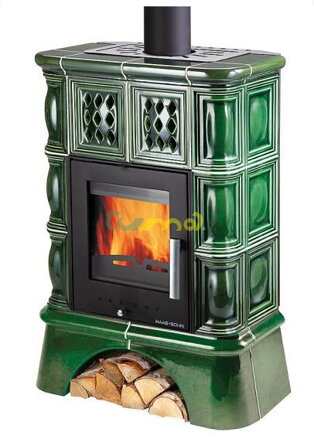 Teplovodní krbová kamna Treviso 2 slonová kost kachlový sokl / 8,2 kW / / Haas + Sohn CZ /