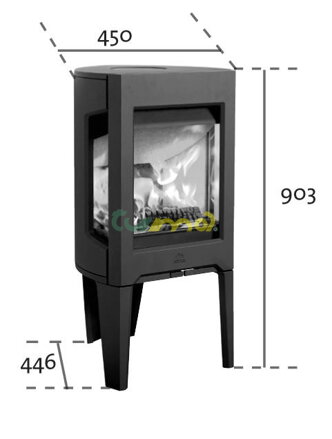 Jotul F 163 CB bílý lak - rozměry