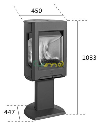 Jotul F 167 CB černý lak - rozměry