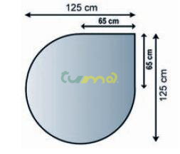 sklo pod kachle, hr.8mm 125x125 /Lienbacher/8882