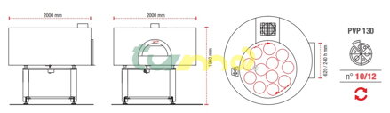 PAVESI PVP130 ROUND - rozměry