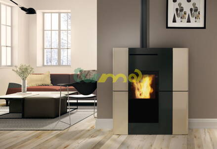 Edilkamin - Blade H 18 keramika - pec na pelety, teplovodní, výkon 18,7 kW / Itálie / 