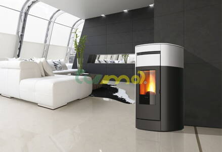 Edilkamin - VYDA H 18 keramika - pec na pelety, teplovodní, výkon 18,7 kW / Itálie / 