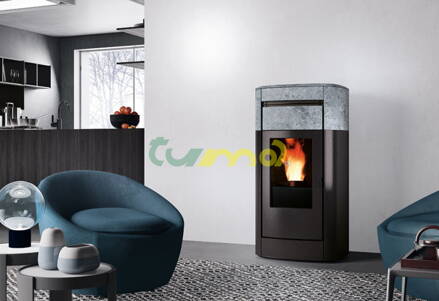 Edilkamin - VYDA AIR TIGHT mastek - pec na pelety, teplovzdušní, výkon 10 kW / Itálie / 
